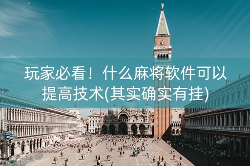 玩家必看！什么麻将软件可以提高技术(其实确实有挂)