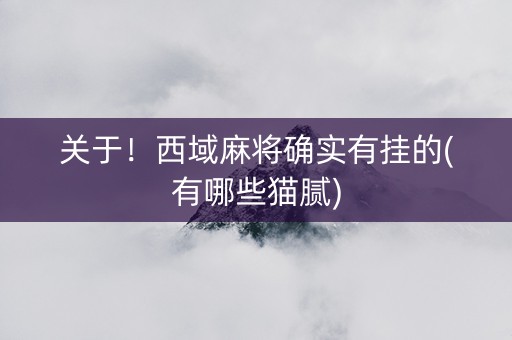 关于！西域麻将确实有挂的(有哪些猫腻)