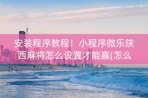 安装程序教程！小程序微乐陕西麻将怎么设置才能赢(怎么样来好牌)