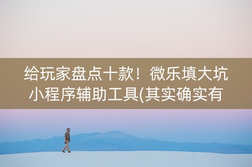 给玩家盘点十款！微乐填大坑小程序辅助工具(其实确实有挂)