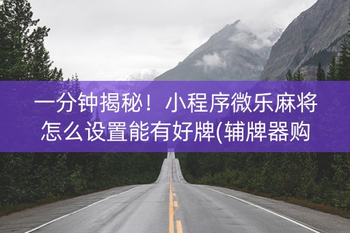 一分钟揭秘!小程序微乐麻将怎么设置能有好牌(辅牌器购买) 一分钟揭秘!小程序微乐麻将怎么设置能有好牌(辅牌器购买)