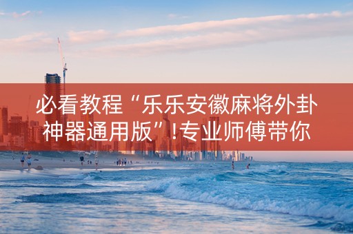 必看教程“乐乐安徽麻将外卦神器通用版”!专业师傅带你一起了解（详细教程）-知乎