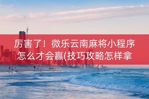 厉害了！微乐云南麻将小程序怎么才会赢(技巧攻略怎样拿好牌)