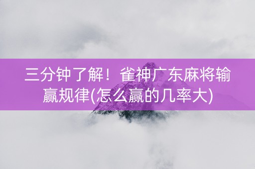 三分钟了解！雀神广东麻将输赢规律(怎么赢的几率大)