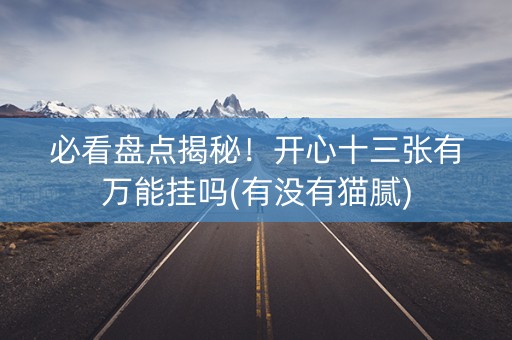 必看盘点揭秘！开心十三张有万能挂吗(有没有猫腻)