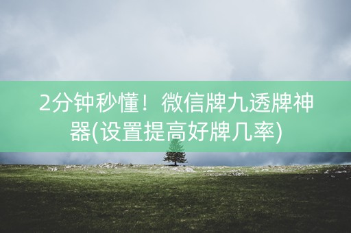 2分钟秒懂！微信牌九透牌神器(设置提高好牌几率)