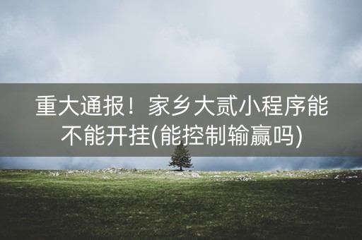 重大通报！家乡大贰小程序能不能开挂(能控制输赢吗)