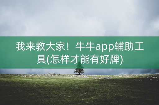 我来教大家！牛牛app辅助工具(怎样才能有好牌)