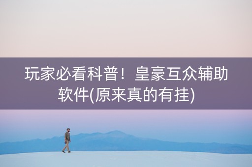 玩家必看科普！皇豪互众辅助软件(原来真的有挂)