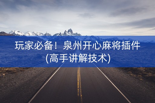 玩家必备！泉州开心麻将插件(高手讲解技术)