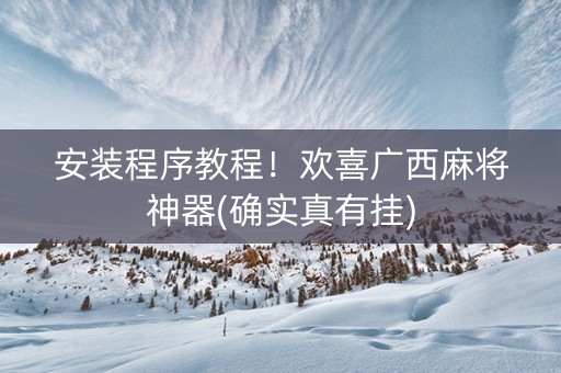 安装程序教程！欢喜广西麻将神器(确实真有挂)