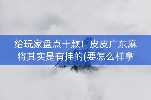 给玩家盘点十款！皮皮广东麻将其实是有挂的(要怎么样拿到好牌)