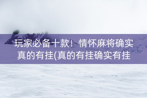 玩家必备十款！情怀麻将确实真的有挂(真的有挂确实有挂)