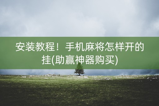 安装教程！手机麻将怎样开的挂(助赢神器购买)