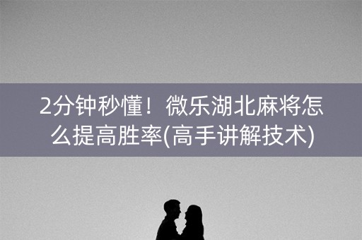 2分钟秒懂！微乐湖北麻将怎么提高胜率(高手讲解技术)