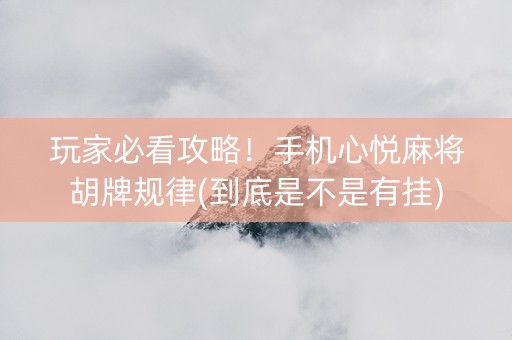 玩家必看攻略！手机心悦麻将胡牌规律(到底是不是有挂)