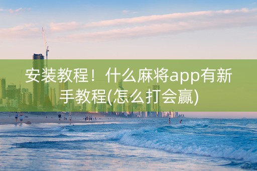 安装教程！什么麻将app有新手教程(怎么打会赢)