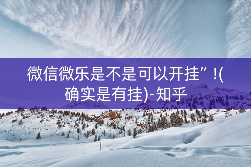 微信微乐是不是可以开挂”!(确实是有挂)-知乎