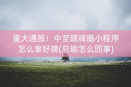 重大通报！中至赣牌圈小程序怎么拿好牌(总输怎么回事)