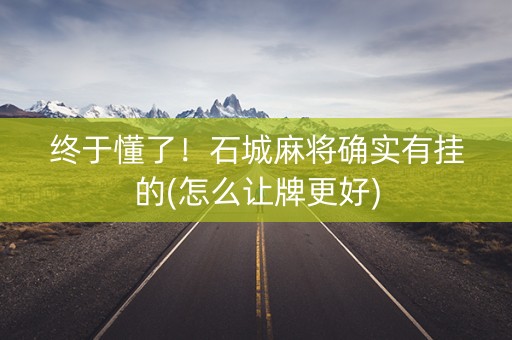 终于懂了！石城麻将确实有挂的(怎么让牌更好)
