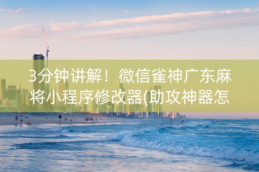 3分钟讲解！微信雀神广东麻将小程序修改器(助攻神器怎么才会赢)