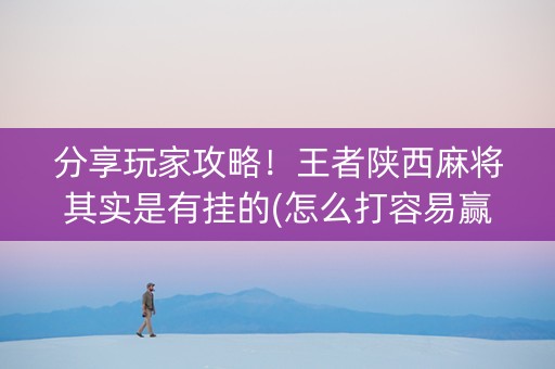 分享玩家攻略！王者陕西麻将其实是有挂的(怎么打容易赢)