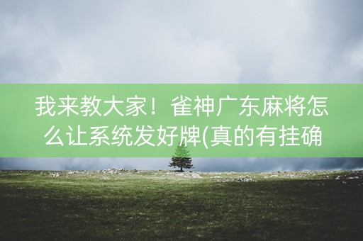 我来教大家！雀神广东麻将怎么让系统发好牌(真的有挂确实有挂)