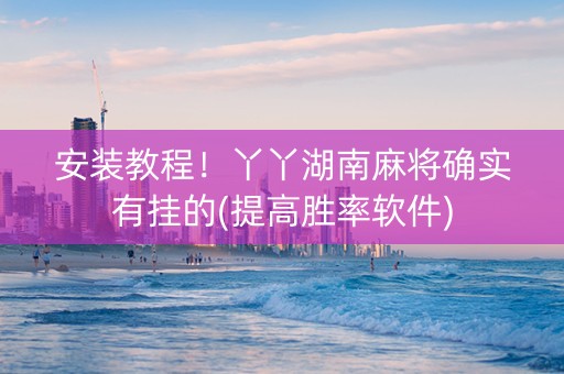 安装教程！丫丫湖南麻将确实有挂的(提高胜率软件)