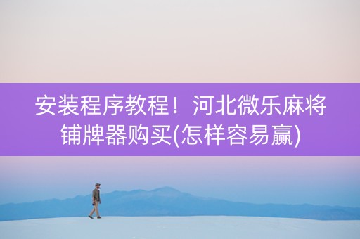 安装程序教程！河北微乐麻将铺牌器购买(怎样容易赢)