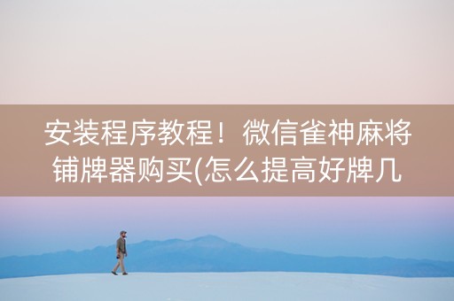 安装程序教程！微信雀神麻将铺牌器购买(怎么提高好牌几率)