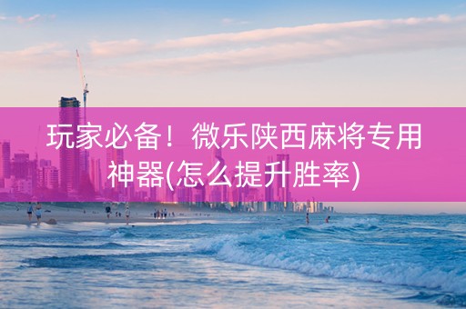 玩家必备！微乐陕西麻将专用神器(怎么提升胜率)