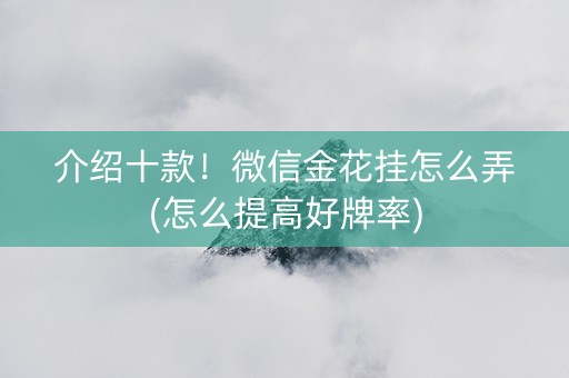 介绍十款！微信金花挂怎么弄(怎么提高好牌率)