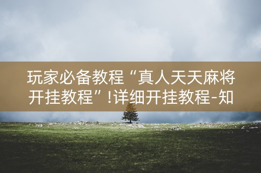 玩家必备教程“真人天天麻将开挂教程”!详细开挂教程-知乎