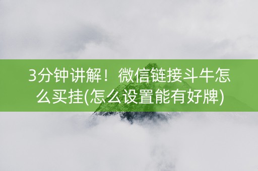 3分钟讲解！微信链接斗牛怎么买挂(怎么设置能有好牌)