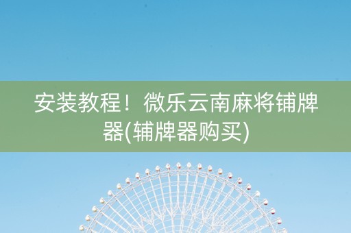 安装教程！微乐云南麻将铺牌器(辅牌器购买)