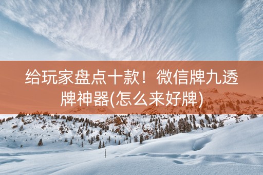 给玩家盘点十款！微信牌九透牌神器(怎么来好牌)