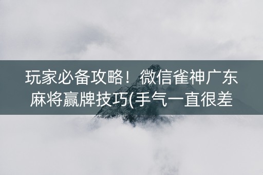 玩家必备攻略！微信雀神广东麻将赢牌技巧(手气一直很差)