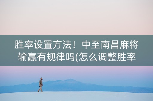 胜率设置方法！中至南昌麻将输赢有规律吗(怎么调整胜率)