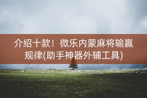 介绍十款！微乐内蒙麻将输赢规律(助手神器外辅工具)