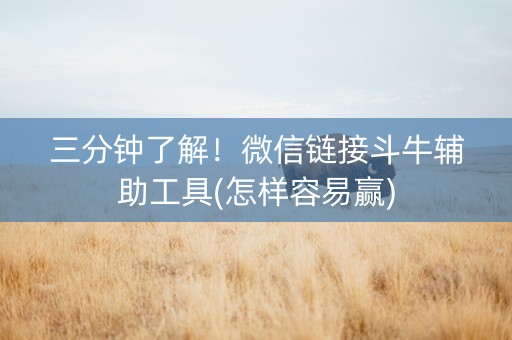 三分钟了解！微信链接斗牛辅助工具(怎样容易赢)