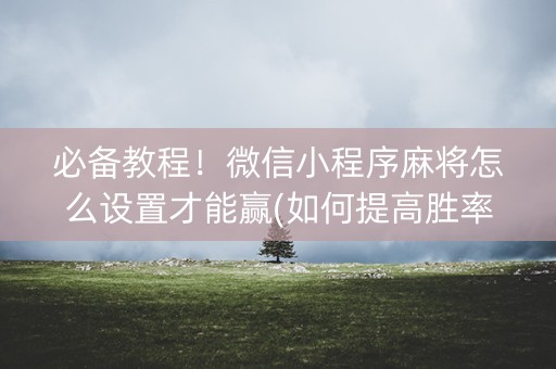 必备教程！微信小程序麻将怎么设置才能赢(如何提高胜率)