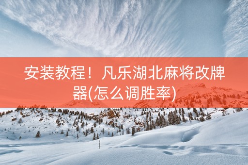 安装教程！凡乐湖北麻将改牌器(怎么调胜率)