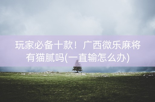 玩家必备十款！广西微乐麻将有猫腻吗(一直输怎么办)