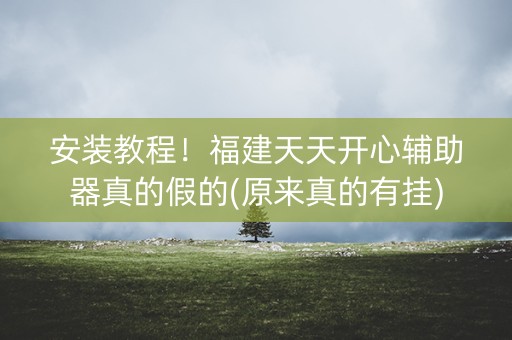 安装教程！福建天天开心辅助器真的假的(原来真的有挂)