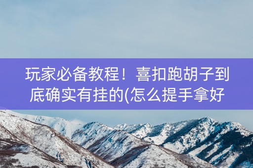 玩家必备教程！喜扣跑胡子到底确实有挂的(怎么提手拿好牌)