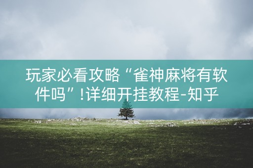 玩家必看攻略“雀神麻将有软件吗”!详细开挂教程-知乎